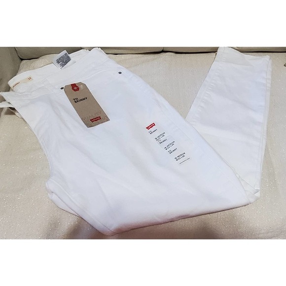 Levi's W711 Skinny Jeans - Soft Clean White Size 16 - Picture 2 of 11